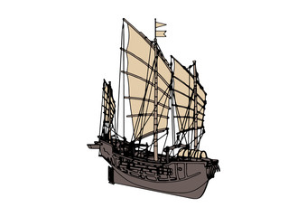 ancient ship vector