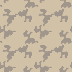UFO military camouflage seamless pattern in different shades of beige and brown colors