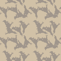 UFO military camouflage seamless pattern in different shades of beige and brown colors