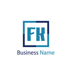 Initial Letter FK Logo Template Design
