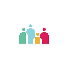 Fototapeta premium people family together human unity logo vector icon