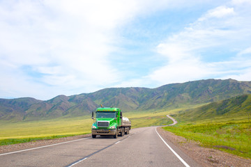 truck on the mountain road