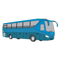 isolated blue bus