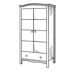 vector, isolated sketch cupboard