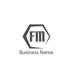 Initial Letter FM Logo Template Design