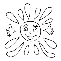 sun character, book coloring pages