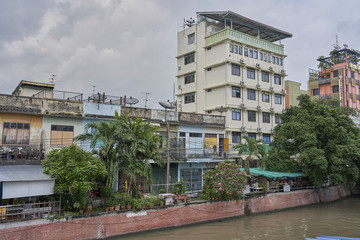 Buildings by the river in Bangkok 