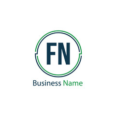 Initial Letter FN Logo Template Design