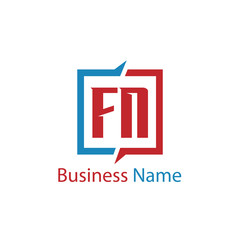 Initial Letter FN Logo Template Design
