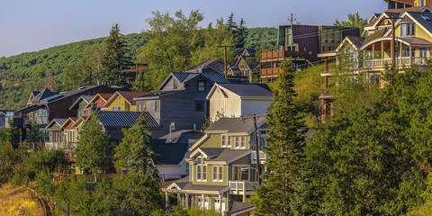 Park City Suburbs in the hills above pano
