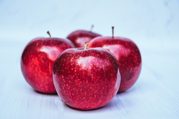 Ripe red apples. Autumn harvest of fruits