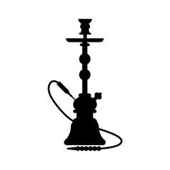 Hookah icon, silhouette, logo on white background