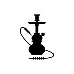 Hookah icon, silhouette, logo on white background