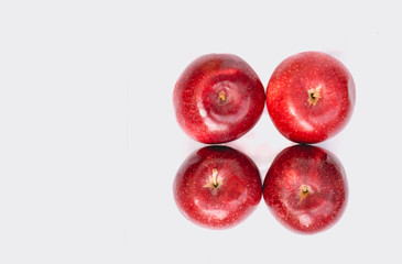 Ripe red apples. Autumn harvest of fruits