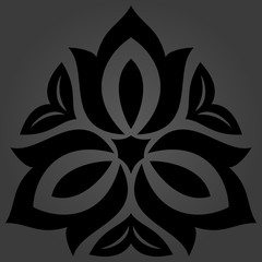 Elegant dark ornament in classic style. Abstract traditional pattern with oriental elements. Classic vintage pattern