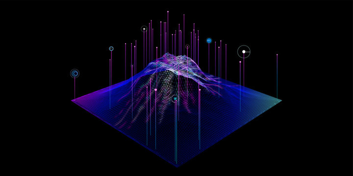 Abstract technological background. Isolated on black background.
