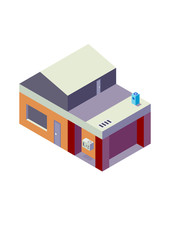 Isometric house on white background. Modern house in isometric projection.