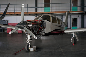 plane is in the hangar