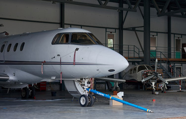 plane is in the hangar