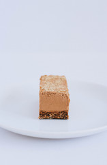 Chocolate raw dessert from mousse on a nut basis