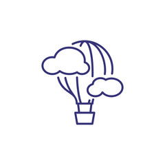 Hot air balloon line icon. Adventure, freedom, inspiration. Travel concept. Vector illustration can be used for topics like tourism, recreation, transport
