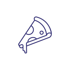 Fototapeta premium Pizza slice line icon. Pizzeria, Italian food, snack. Restaurant concept. Vector illustration can be used for topics like food, menu, unhealthy eating