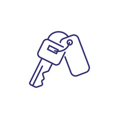 Room key line icon. Lock, access, apartment, trinket.Hotel concept. Vector illustration can be used for topics like security, mortgage, travelling
