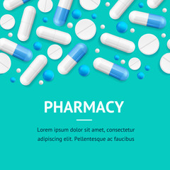 Pharmacy Therapy Flyer Banner Posters Card. Vector
