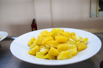 orange slices on a plate