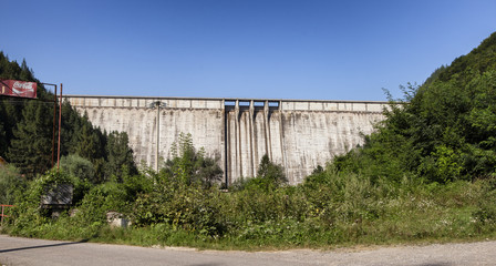 Fototapeta na wymiar BICAZ, NEAMT, ROMANIA - AUGUST 09, 2018: A view of Bicaz Dam on August 09, 2018 in Bicaz.