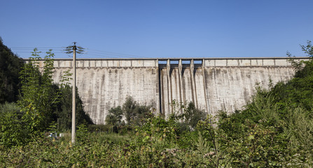 BICAZ, NEAMT, ROMANIA - AUGUST 09, 2018:  A view of Bicaz Dam on August 09, 2018 in Bicaz.