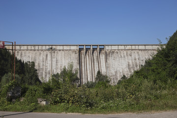 BICAZ, NEAMT, ROMANIA - AUGUST 09, 2018:  A view of Bicaz Dam on August 09, 2018 in Bicaz.