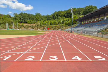 running track in the stadium