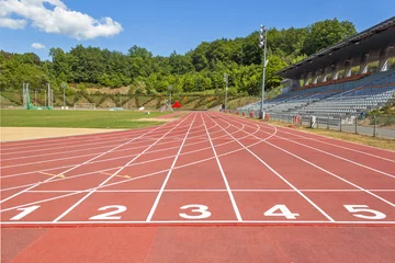 Foto op Aluminium running track in the stadium © KatineDesign