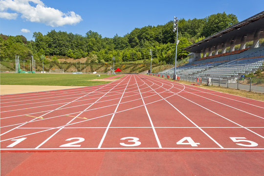 running track in the stadium