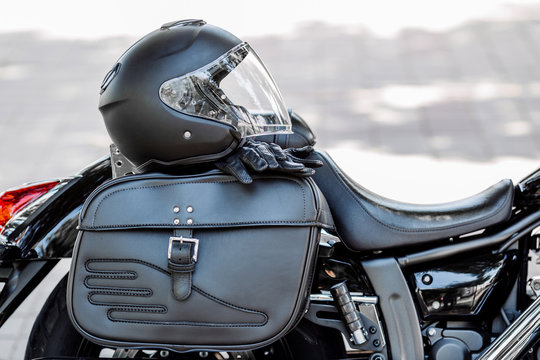 Fototapeta helmet and motorcycle