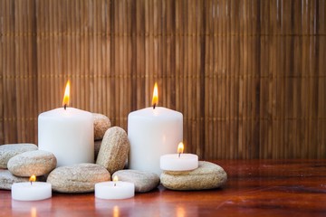zen candles and stones
