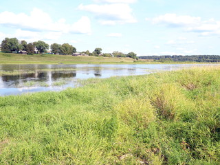 river bank summer sunny morning