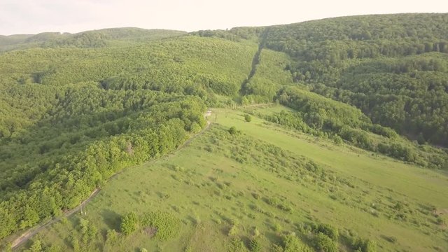 Aerial drone view to Bukk Mountains National Park, Hungary