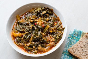 Homemade Healthy Chard with Rice, Onions and Tomato Paste / Turkish Food Pazi.