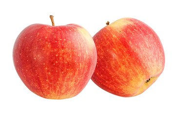 Fresh red apple isolated on white background with clipping path