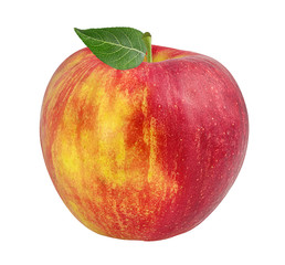 Fresh red apple isolated on white background with clipping path
