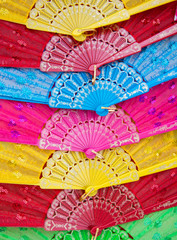 Colorful hand fans
