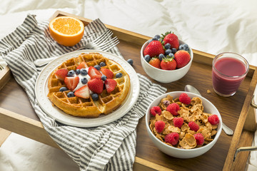 Healthy Homemade Breakfast in Bed
