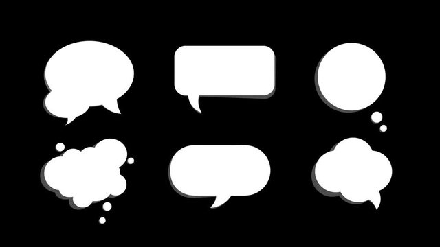 Speech bubbles animation motion graphic for presentation templete. style 2. 4k animation.
