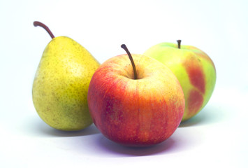 Two apples and pear