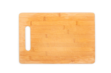 Cutting board close up om white background