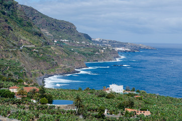 Fototapeta na wymiar Paisaje de El Sauzal, Santa Cruz de Tenerife. Isla de Tenerife, Islas Canarias. España.
