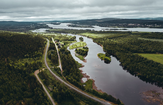 At Aavasaksa, river that separates Finland and Sweden from each other