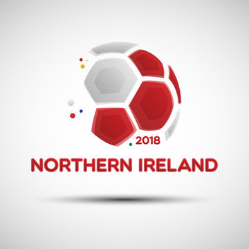 Abstract soccer ball with Northern Ireland national flag colors